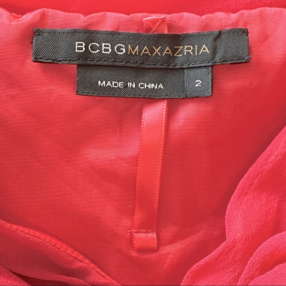 BCBG 100% Silk Ombre Pink Sheer Mini Strapless Corset Dress Ruffles Y2K - Picture 11 of 15